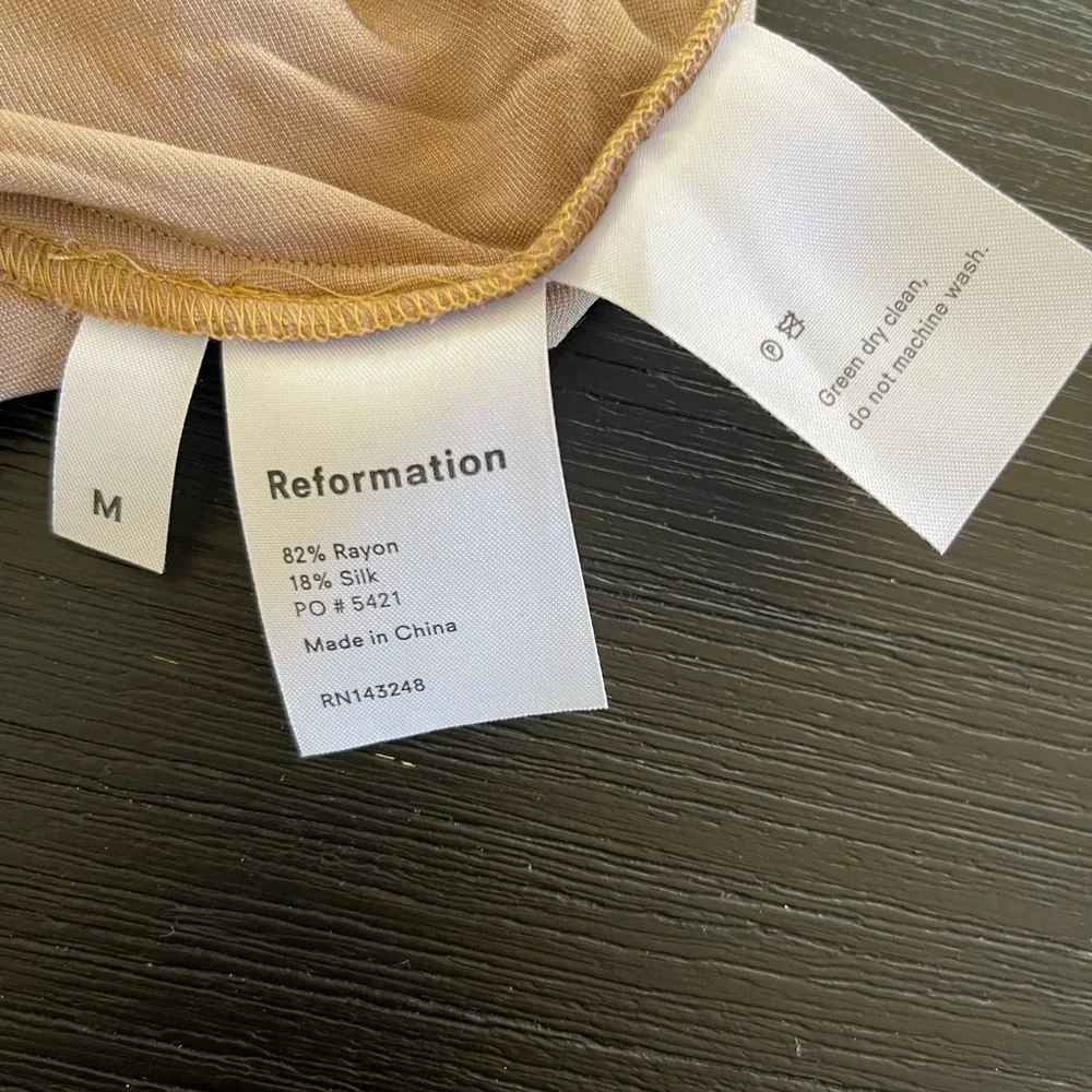 Reformation Gaia velvet slip dress in gold - Picture 4 of 5